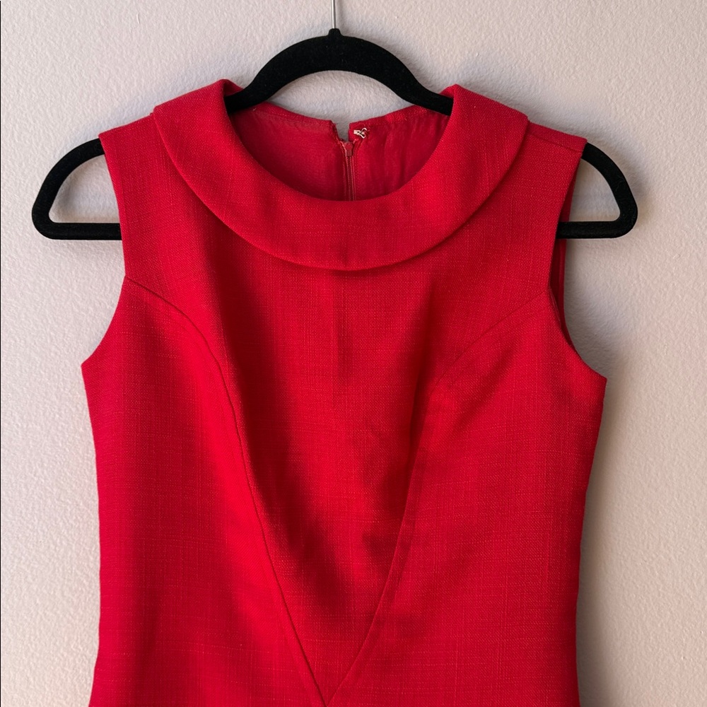 Vintage 60s Chic Red Sleeveless Dress Jackie style’